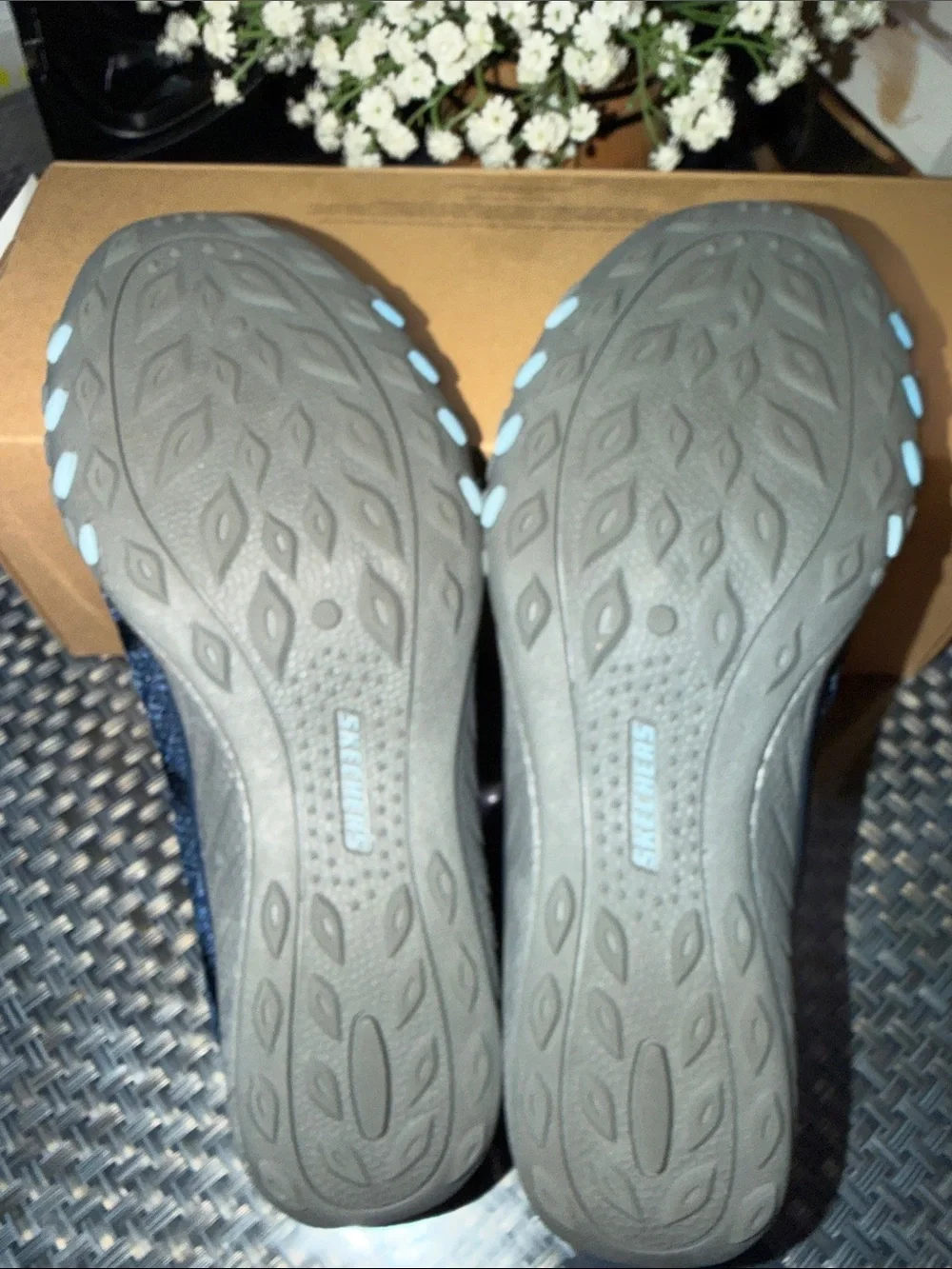 Skechers Navy and Black Knit Slip-On Sneakers